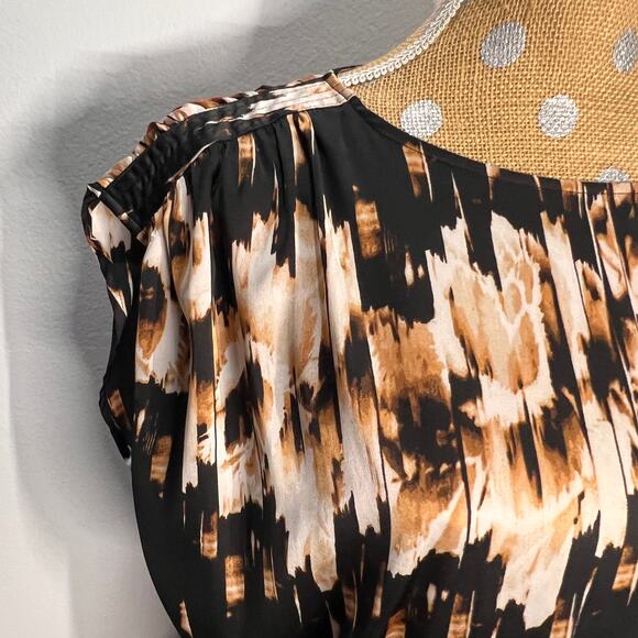 DEREK LAM BY DESIGN NATION Tunic Dress Drawstring Waist Black Beige/Tan Size XS - Picture 4 of 12